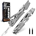 Multitool Pry Tool EDC Pocket Pry Bar with Multitool Bottle Opener Nail Puller Versatile Crowbar with Box Opener, Hex Wrench,