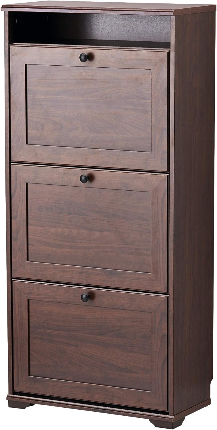 ikea shoes storage cabinet on Amazon Com Ikea Brusali Shoe Cabinet With 3 Compartments Brown Furniture Decor
