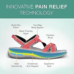 Orthofeet Women's Orthopedic Red Water-Friendly