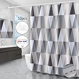 Miorkly Shower Curtain Waterproof 180x180 Triangle Pattern with 12 Hooks view 6