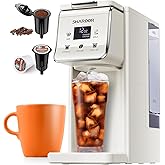 TWOMEOW Coffee Maker Hot & Iced With Bold Setting,Single Serve Coffee Maker For K Cup And Grounds,52 Oz Removable Water Tank,6-14 Oz Brew Sizes,One Cup Kcup Coffee Machine With Reusable Filter, White