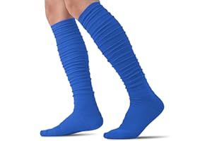IRAMY Scrunch Football Socks Ultra Long 1 Pack/2 Packs Combed Cotton With Ankle Support Padded Knee High Socks Youth Adult