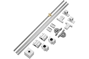 N\C N/C Linear Motion Rod Guide & 300mm 8mm Lead Screw, 4PCS SK8 Bearing & 4PCS SCS8UU & 2PCS Flexible Shaft Couplings