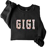 GodLover Floral Applique Embroidered Sweatshirt, Mama Mimi Nana Gigi, S-4XL, Gift for Mommy Grandma Mothers Day Christmas