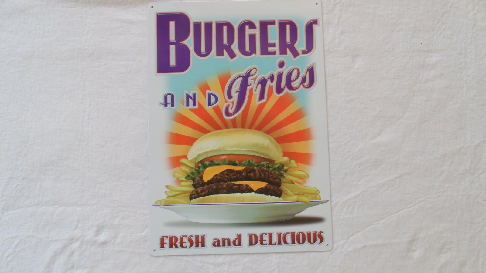 RETRO DINER DRIVE-IN SIGNS,Burgers & Fries,Classic Vintage Restaurant Decor Sign