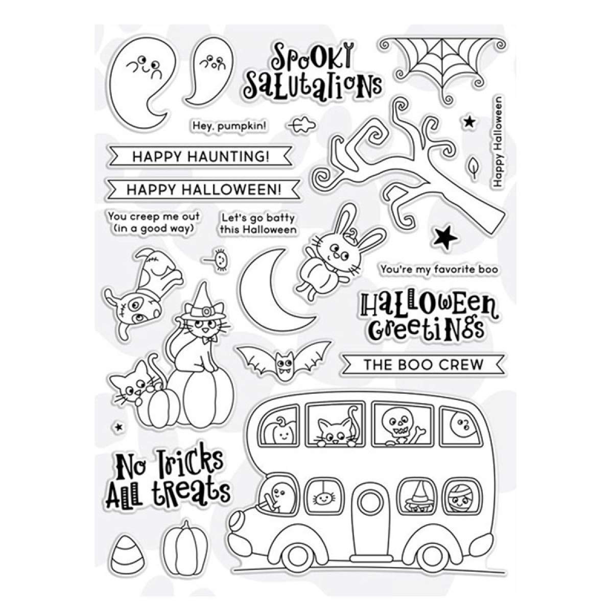 Halloween Holiday Decoration Pumpkin Ghost Spider Bat Transparent Silicone Clear Stamp Metal Die Cut Set for Card Making DIY Scrapbooking Handmade Craft Photo Album Decor Embossing Stencil DIY Seal
