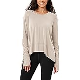 ODODOS Women's Modal Soft Long Sleeve Tee with Thumb Hole Athletic Gym Workout Tops Yoga Shirts