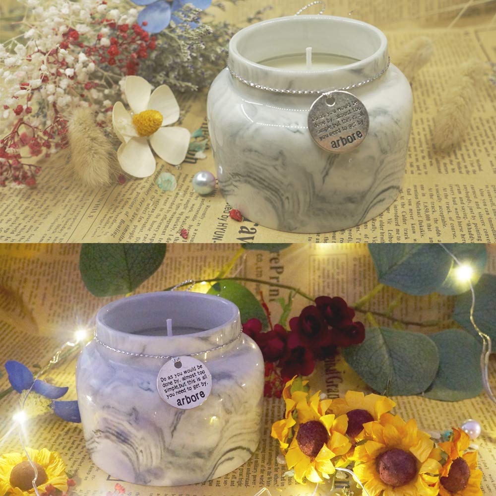 Natural Soy Wax Scented Candle, Aromatherapy Jar Candle, Fragrant Candle, Wild Bluebell, Grey, Relax & Fresh air, 1 piece