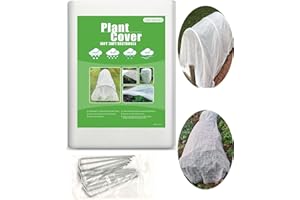 GARDANER Plant Covers Freeze Protection 0.9oz 10Ft x 30Ft Rectangle for Season Extension with 6 pcs Staple Stakes