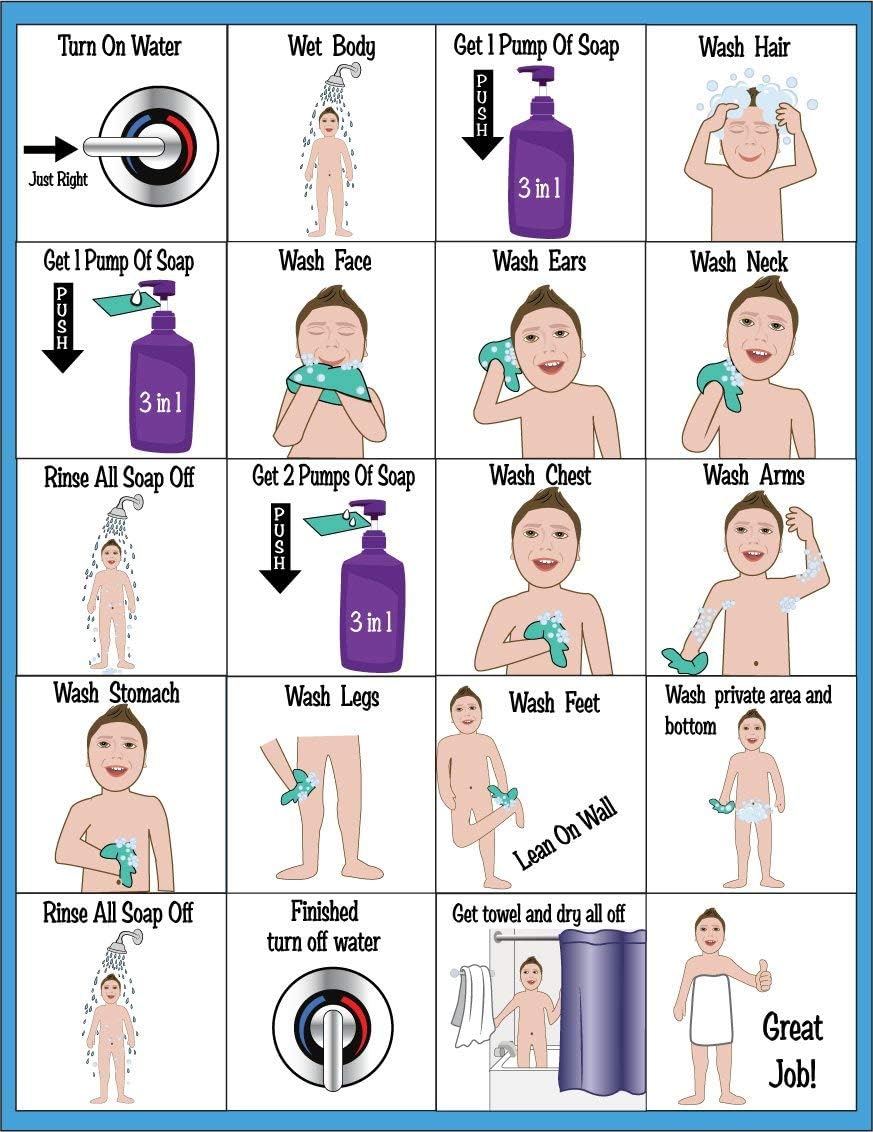 Free Printable Shower Visual Schedule Printable Blank World