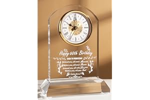 DEEWISH Happy 60th Birthday Gifts Ideas for Women Men, 60 Year Old Birthday Present Clock for Her Hime Dad Mom Parents Grandpa Grandma Unique Home Decoration