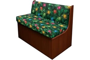 SUITOSELFY Christmas Lights Print RV Couch Covers for Sofa Bed 2-Piece Green Camper Cushion Covers Dinette Booth Set Stretch Washable Slipcover RV Beach Seat Covers for Dinette