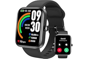 TOZO S3 Smart Watch (Answer/Make Call) Bluetooth Fitness Tracker with Heart Rate, Blood Oxygen Monitor, Sleep Monitor IP68 Waterproof 1.83-inch HD Color for Men Women Compatible iPhone & Android