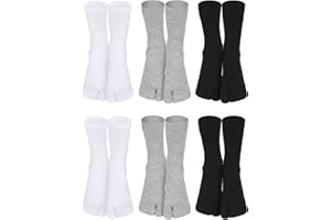 BOARDFEB 6 Pairs Japanese Toes Separated Socks for Men Women Unisex