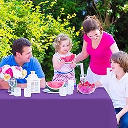 Kopokita 2PCS Purple Plastic Tablecloths 54 x 108