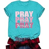 Pray Christian Shirts for Women Short Sleeve Graphic Tees Cute T Shirts