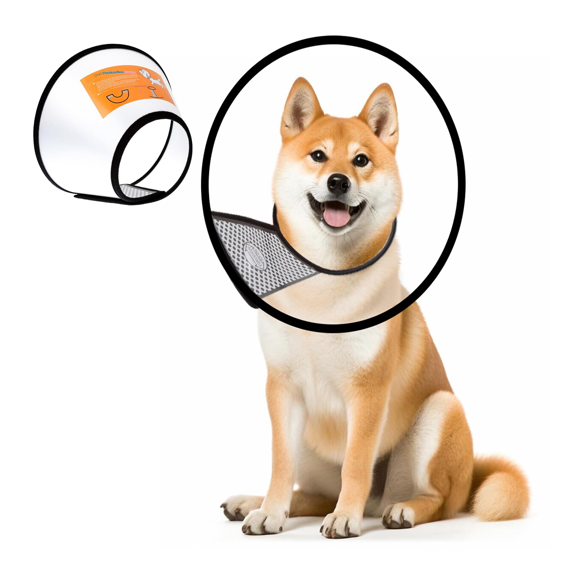 Mogokoyo Dog Cat E-Collar Protection Cone, Pet Wound Healing Head Cone Animal Medical Surgery Recovery Neck Collar