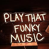 BNEMCEZH Play That Funky Music Neon Sign Dimmable Switch USB Powered Warm White Letters Neon Light Up Sign for Wall Decor Music Led Neon Light for Concert Karaoke Bar Club Record Store Party