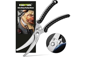 Kitchen Scissors, KOOKTOOL Kitchen Shears Heavy Duty Poultry Shears, Dishwasher Safe Meat Scissors, Kitchen Shears for Chicken, Bone, Poultry, Vegetable, Fish