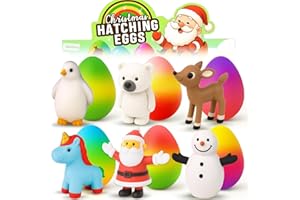 MOREDOTS Christmas Gifts for Grandkids - Stocking Stuffers for Kids -6 Pack Christmas Hatching Eggs Toys Grow 600% -Funny Unique Xmas Gift Ideas Stocking Stuffer Presents for Toddler Kid Boys Girls 3-5 4-6 6-8