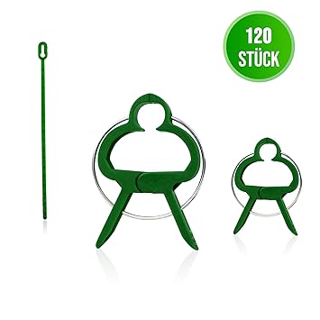 GardenGloss® 120 Pflanzenclips Pflanzenklammern für Tomaten, Rosen, Gurken und andere Rankpflanzen – Besonders einfache Rankh