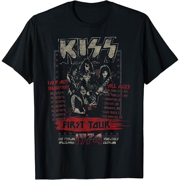 Amazon.com: KISS - Rock and Roll Over Vintage T-Shirt Small