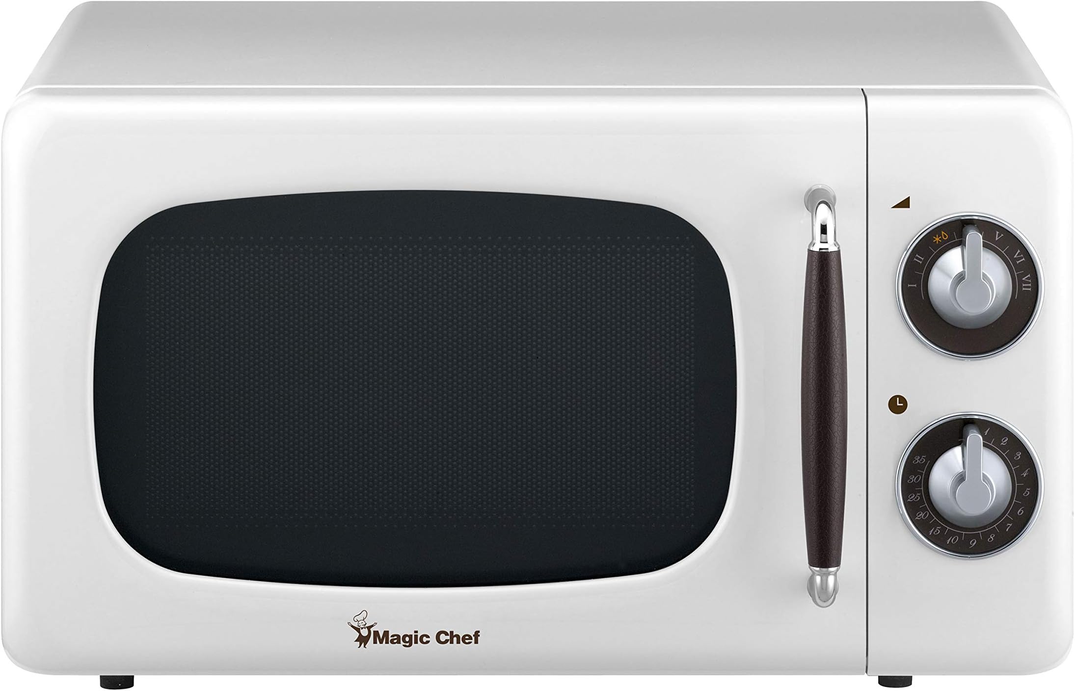 Magic Chef MCD770CW White 0.7Cu. Ft. 700W Retro Countertop Microwave