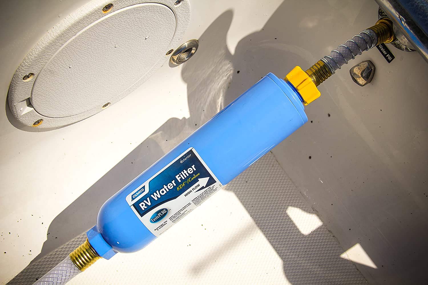 Camco 40045 TastePURE インラインRV浄水器 飲料水の中の悪い味、臭い、塩素、堆積物を大幅に削減 (合計6フィルター)