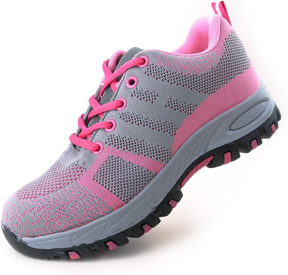 Eclimb Women's Steel Toe Safety Work Shoes Slip Resistant Protect Shoes