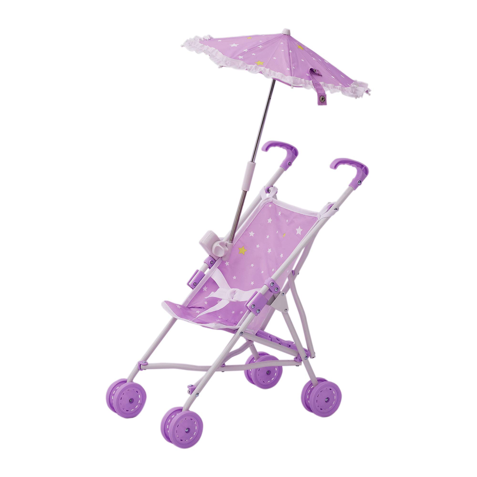 Olivia's Little World Classic Baby Doll Stroller Pushchair & Parasol Purple OL-00005