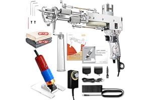 Tufting Gun Starter Kit - artufting Rug Making Kit, 2 in 1 Cut Pile & Loop Pile - Easy to Use Rug Tufting Kit for Craft Lovers, Crafting Studios, Social Media Creators - with Carpet Trimmer -Cybertuft