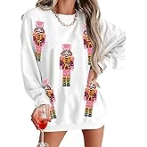 YADMISU Christmas Sweatshirt Women Sequin Nutcracker Glitter Patch Pullover Long Sleeve Merry Xmas Shirt Tops