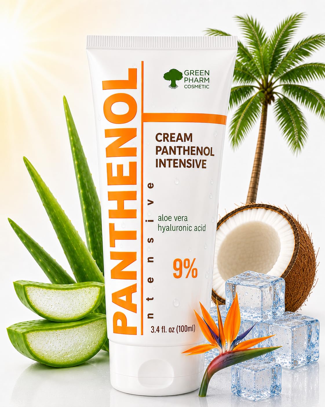 9% Intensive Panthenol-Creme mit Aloe Vera & Hyaluronsäure | Tiefenbefeuchtung, Nach Sonne & Tattoo Pflege, Haartransplantation & Babypflege für alle Hauttypen, 100 ml