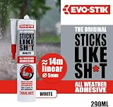 EVO-STIK Sticks Like Sh*t Adhesive White 290ml All Weather Temp Movement view 2