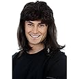 ALLAURA Compatible with Wayne's Wrld Wig — Waynes Black MulletWig 80 s Rocker CostumeMen | 80's Mens Wig 80's Rock Costume Metal HairWig for Halloween Rocker Wigs-Men | Mullet Wigs for Men