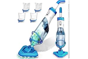 LANCHEZ Cordless Handheld Pool Vacuum with Telescopic Pole, Rechargeable Hot Tub SPA Vacuum, 18GPM Powerful Suction, 60Min Runtime, Pools up to 88", Portable Pool Cleaner for Above Ground/Inground Pools