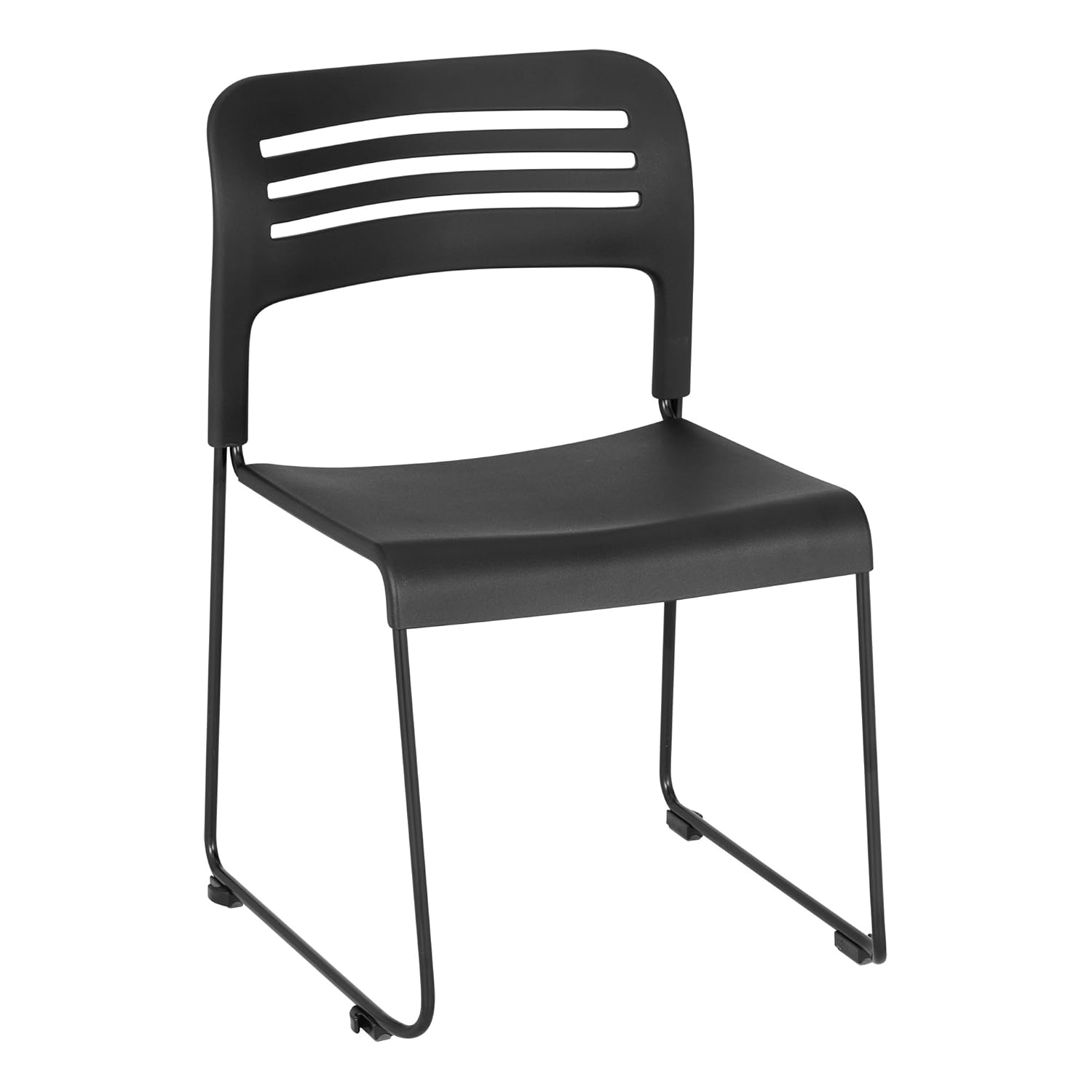 Learniture LNT-EYG1200-SO Stackable Chair with Sled Base (Pack of 2), Black/Silver: Industrial & Scientific