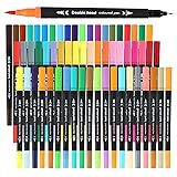 AEDAGA 60 Colors Dual Tip Brush Pens, Fine and