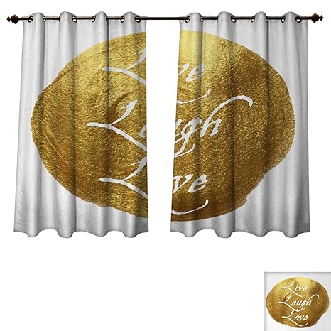 Amazon Com Anzhouqux Live Laugh Love Blackout Thermal Curtain