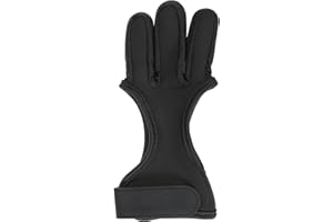 PATIKIL Archery Glove, Leather 3 Finger Protector Guard Archery Shooting Gloves for Youth Adult Men Women Beginner Hunting