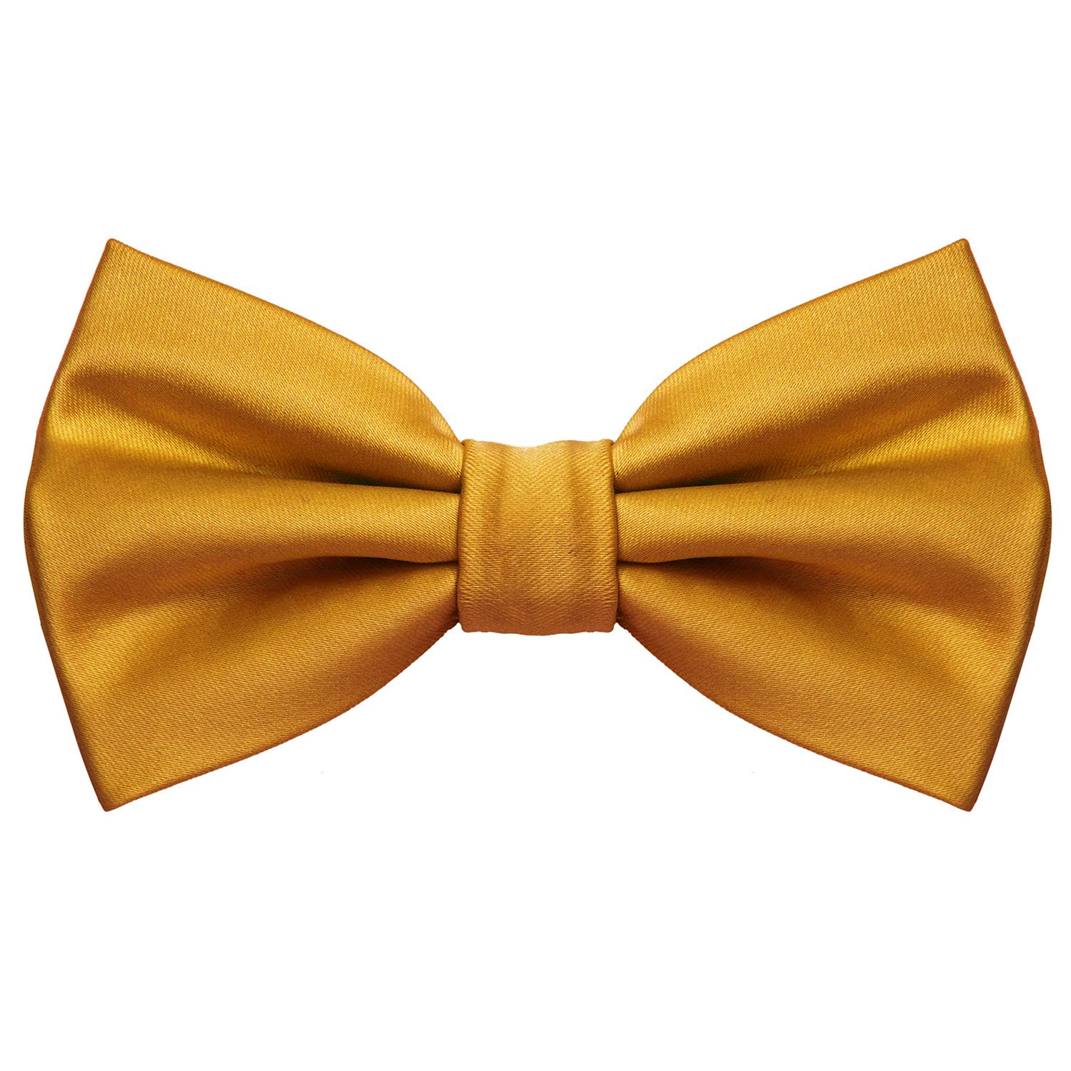 MASADA bow tie gold - men's accessory in silk-look, continuously adjustable, handmade with hook closure - 12 x 6 cm