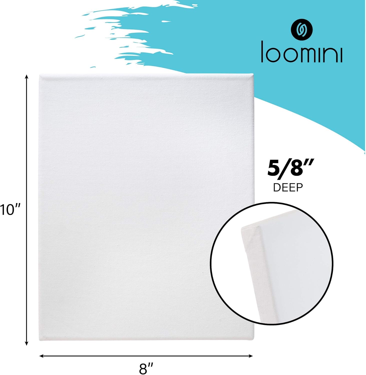 Canvas Boards for Painting | 8x10 / 10 Pack - 5/8 Inch Profile 100% Cotton Pre Primed Stretched Canvas, Art Supplies for Acrylic Paint, Oil Painting