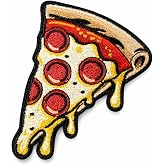Pizza Slice Iron On Patch &ndash; Food and Fun Applique for Jackets, Bags, Hats, Jeans and Crafts