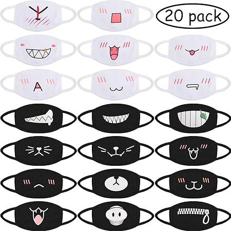 2020 Black Unisex For Woman Man Face Mask Kawaii Anime Mouth Mask