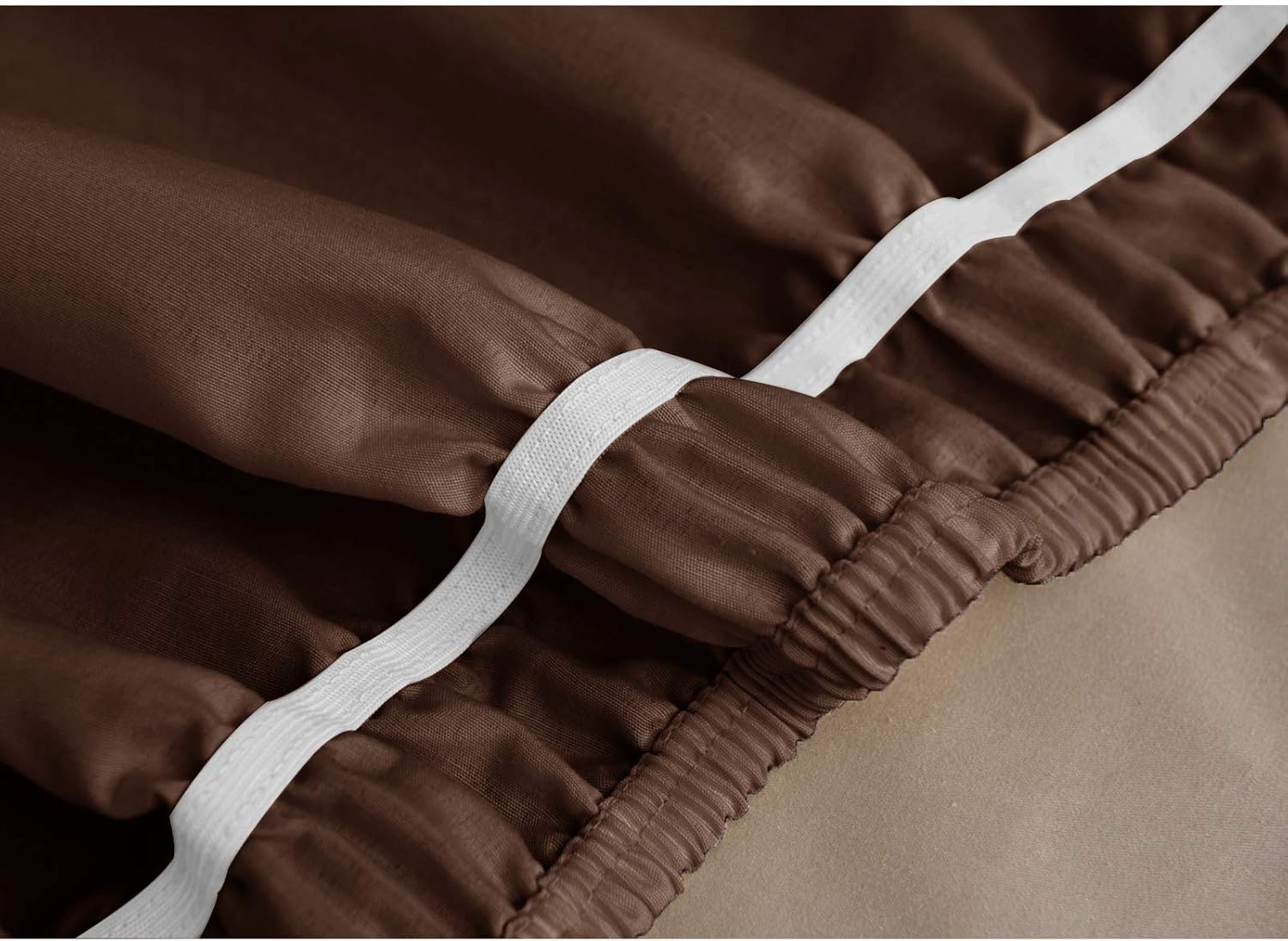 Obytex Wrap Around Bed Skirts, Cotton Bedskirt Elastic Dust Ruffle Silky Soft & Wrinkle Free Classic Stylish Look in Your Bedroom (Brown, Twin/Full-18'' Drop): Kitchen & Dining