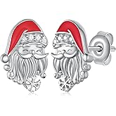 Christmas Gifts Christmas Earrings 925 Sterling Silver Cute Santa Clau Snowflake Stud Earrings Christmas Jewelry Gifts for Women