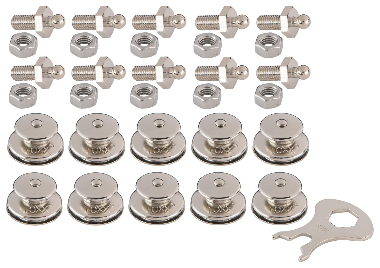 New Marine LOXX Set of 10 upper parts + threaded screws M5 x 10 + key