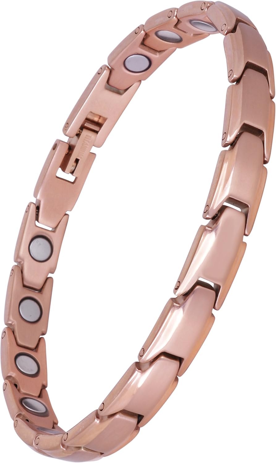 Elegant Womens Titanium Magnetic Therapy Bracelet Pain Relief for Arthritis and Carpal Tunnel: Health & Personal Care