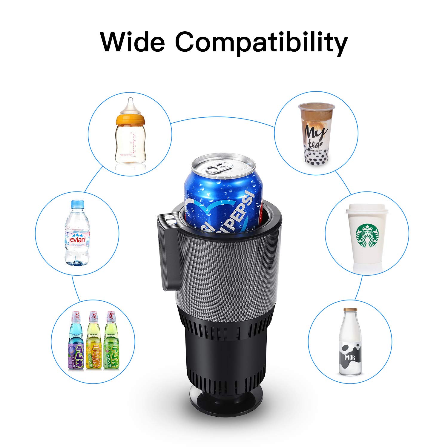 Ranipobo Car Cup Warmer Cooler, Premium 2-in-1 Car Cup Caldo e Freddo 5L Smart Car Cup Cup Holder 12V Scaldino più Freddo Smart Car Cup, Scaldino Radiatore Smart Car Cup