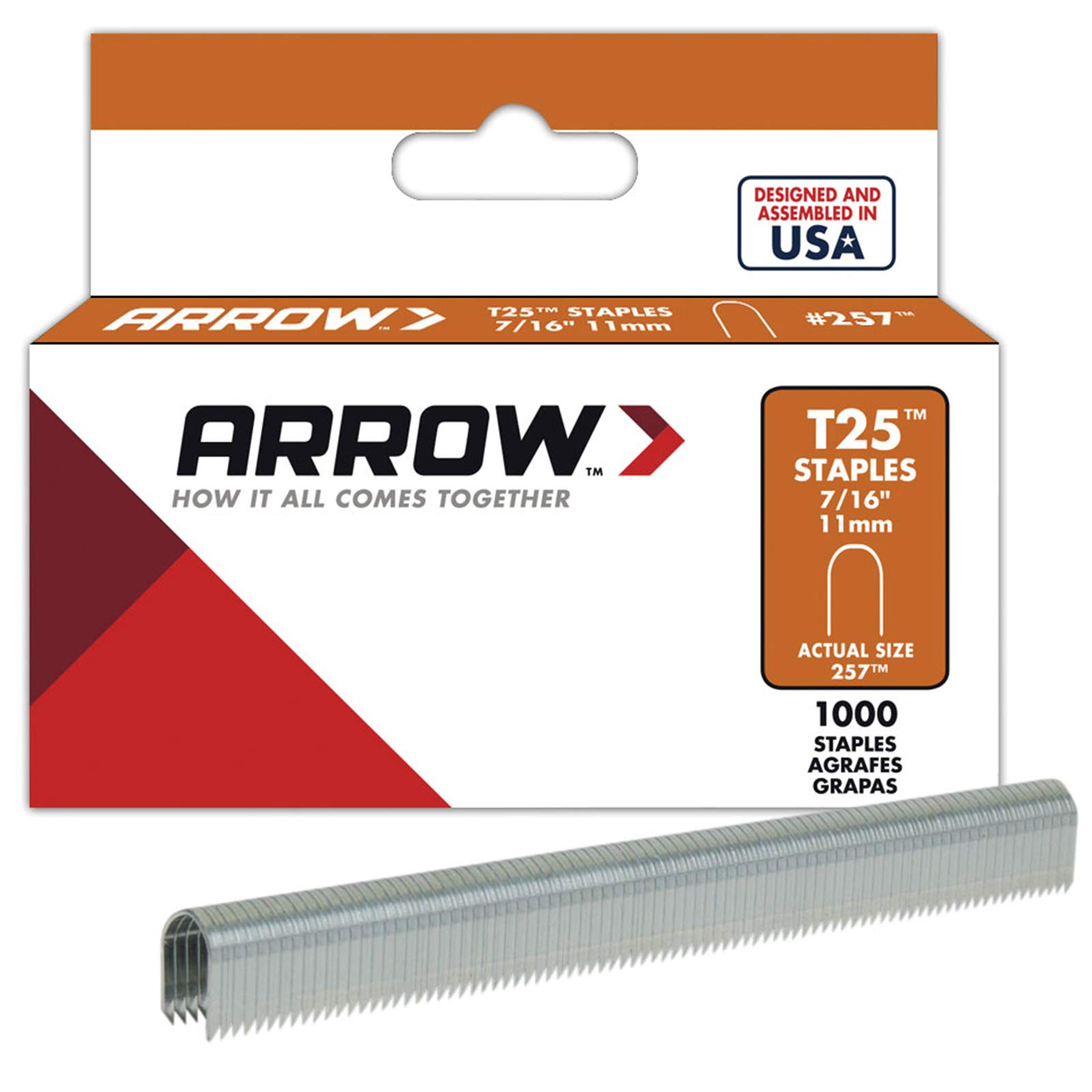 Photo 1 of Arrow Fastener 257 Genuine T25/T2025 7/16-Inch Staples, 1,000-Pack